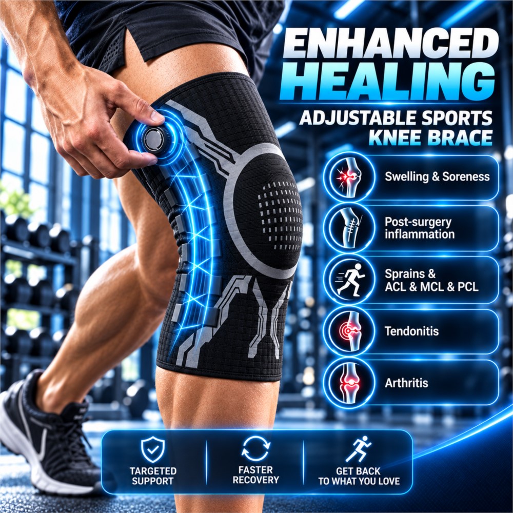 Compression Sleeve Calf - Adjustable Smart Knob Knee Brace Lateral