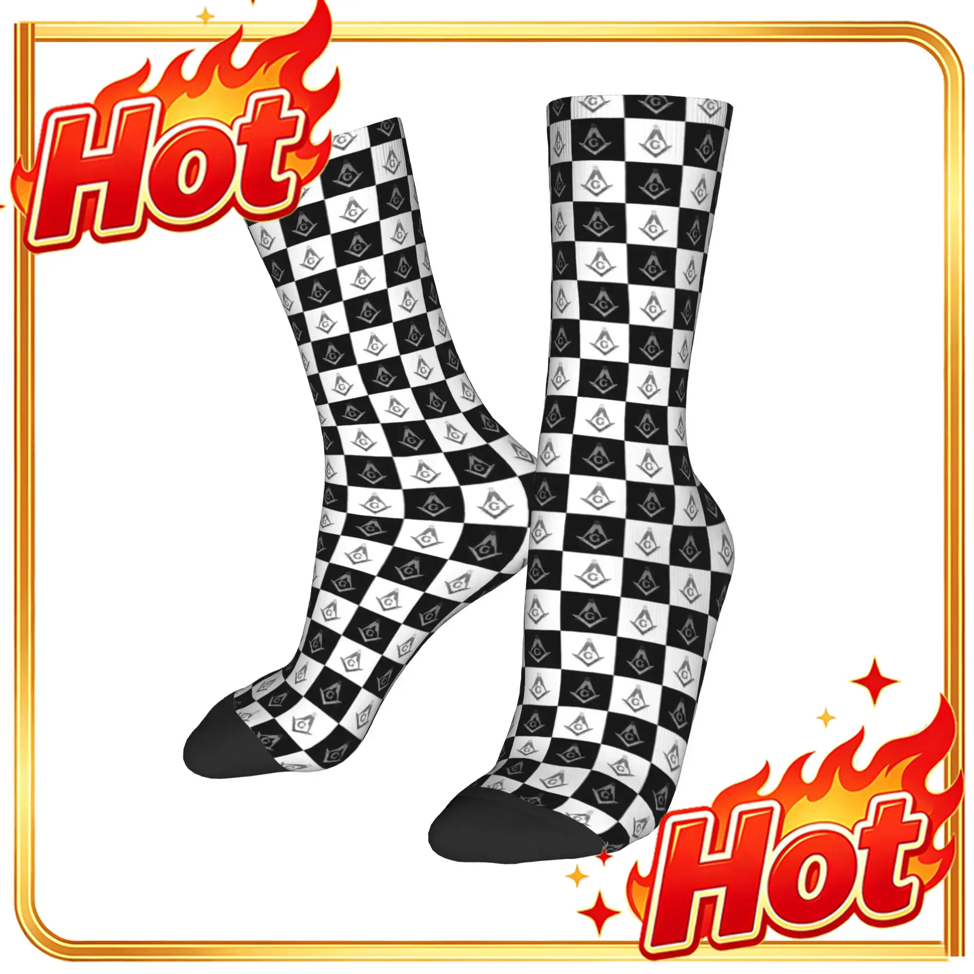 Custom Freemason Checkered Pat - огляд і ціна Dress Sock Men